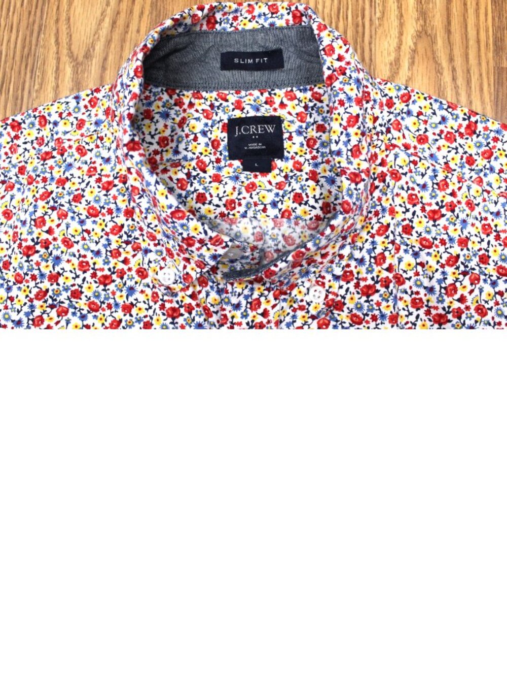 J.CREW FLORAL PRINT SLIM FIT 100% COTTON SHIRT LARGE, L